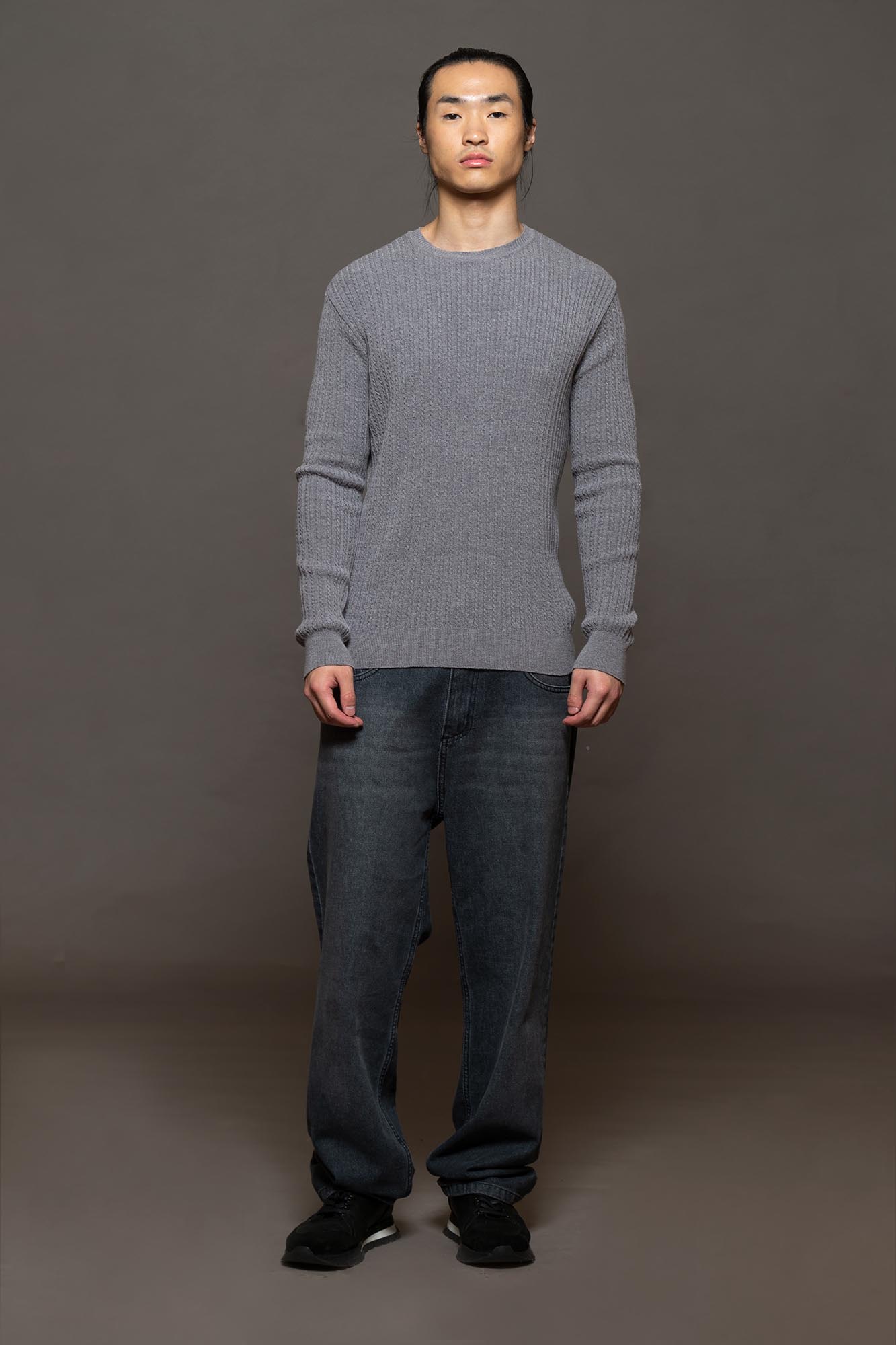 5246GM - SWEATER IRISH GRIS MEDIO